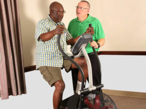 physical therapy session at Ambassador Adult Day Care